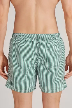 Badshorts med gr&ouml;na r&auml;nder