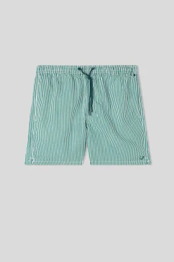 Badshorts med gr&ouml;na r&auml;nder