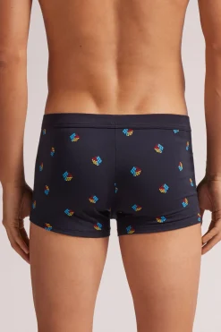 Boxershorts i bomull med t&auml;rning