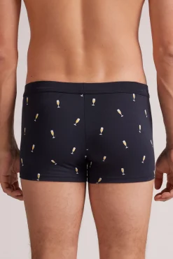 Boxershorts i Superior-bomull med champagnem&ouml;nster