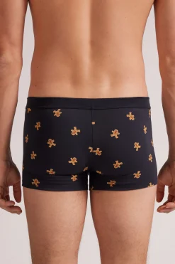 Boxershorts i Superior-bomull med pepparkaksm&ouml;nster Apres Ski