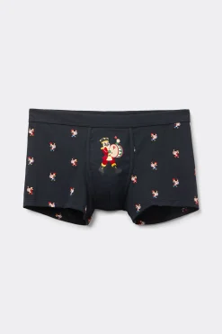 Boxershorts i Superior-bomull med n&ouml;tkn&auml;pparm&ouml;nster
