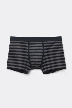 Boxershorts i Superior-bomull med bl&aring;gr&aring; r&auml;nder
