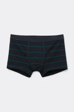 Boxershorts i Superior-bomull med bl&aring;gr&ouml;na r&auml;nder