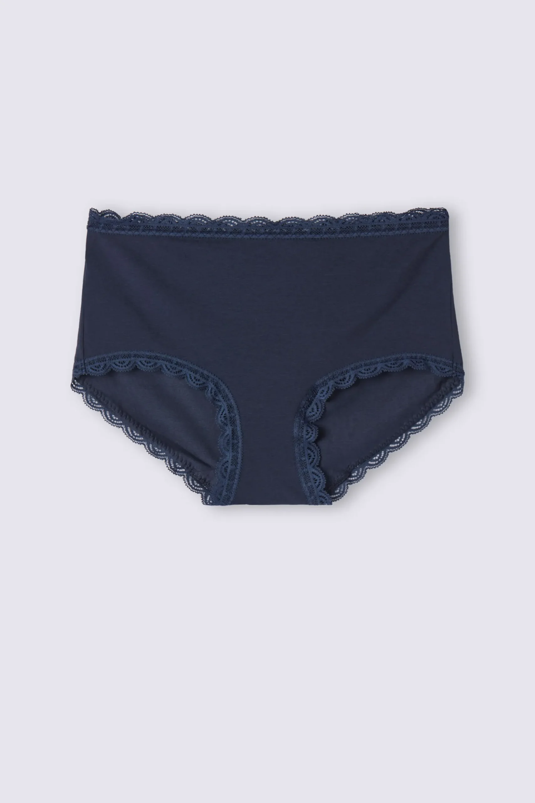 Culottes med hög midja i bomull och spets