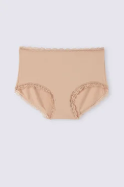 Culottes med h&ouml;g midja i bomull och spets