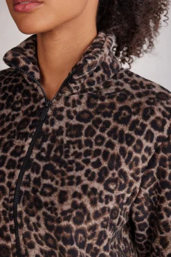 Fleecejacka i bombermodell Luxurious Leopard