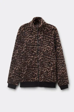 Fleecejacka i bombermodell Luxurious Leopard