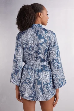 Kimono i viskossatin Flower Paisley