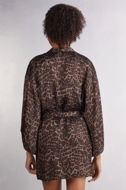 Kimono i viskossatin Luxurious Leopard