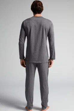 Lång pyjamas i Superior-bomull
