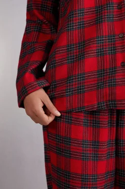 L&aring;ng pyjamas i v&auml;vd bomull Couple Tartan