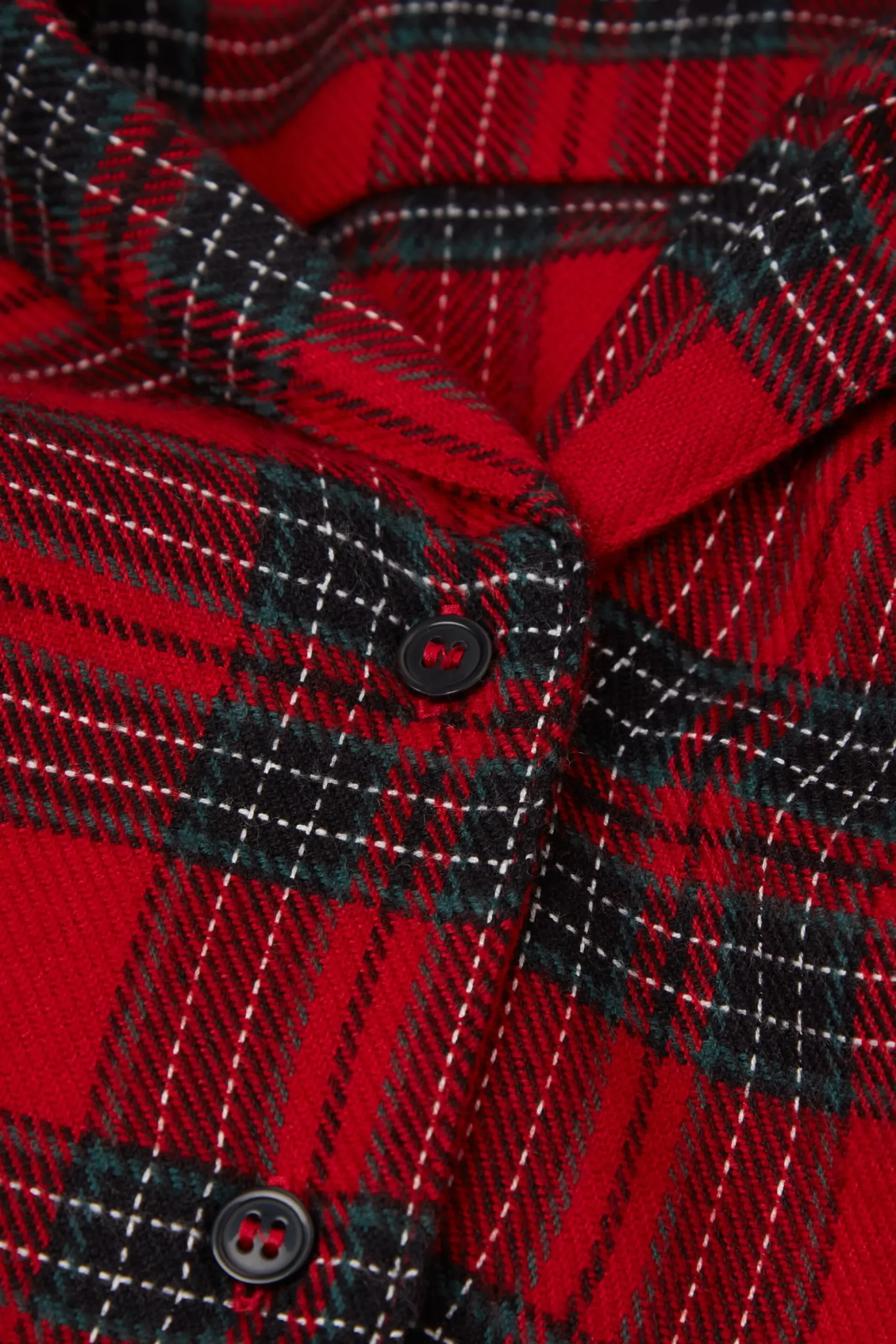 Lång pyjamas i vävd bomull Couple Tartan
