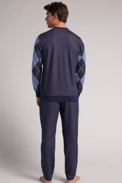 Lång pyjamas med romber