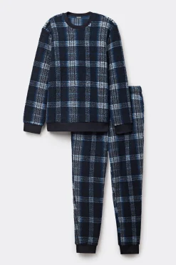 L&aring;ng pyjamas Teddy Tartan Blu