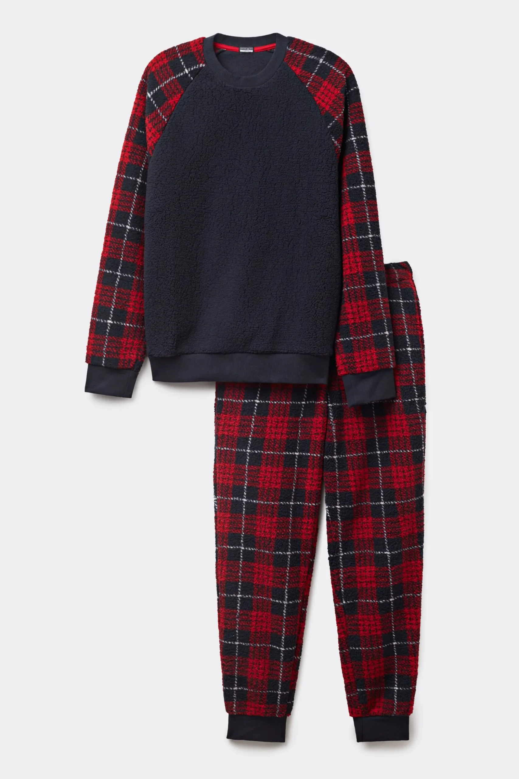Lång pyjamas Teddy Tartan Rosso