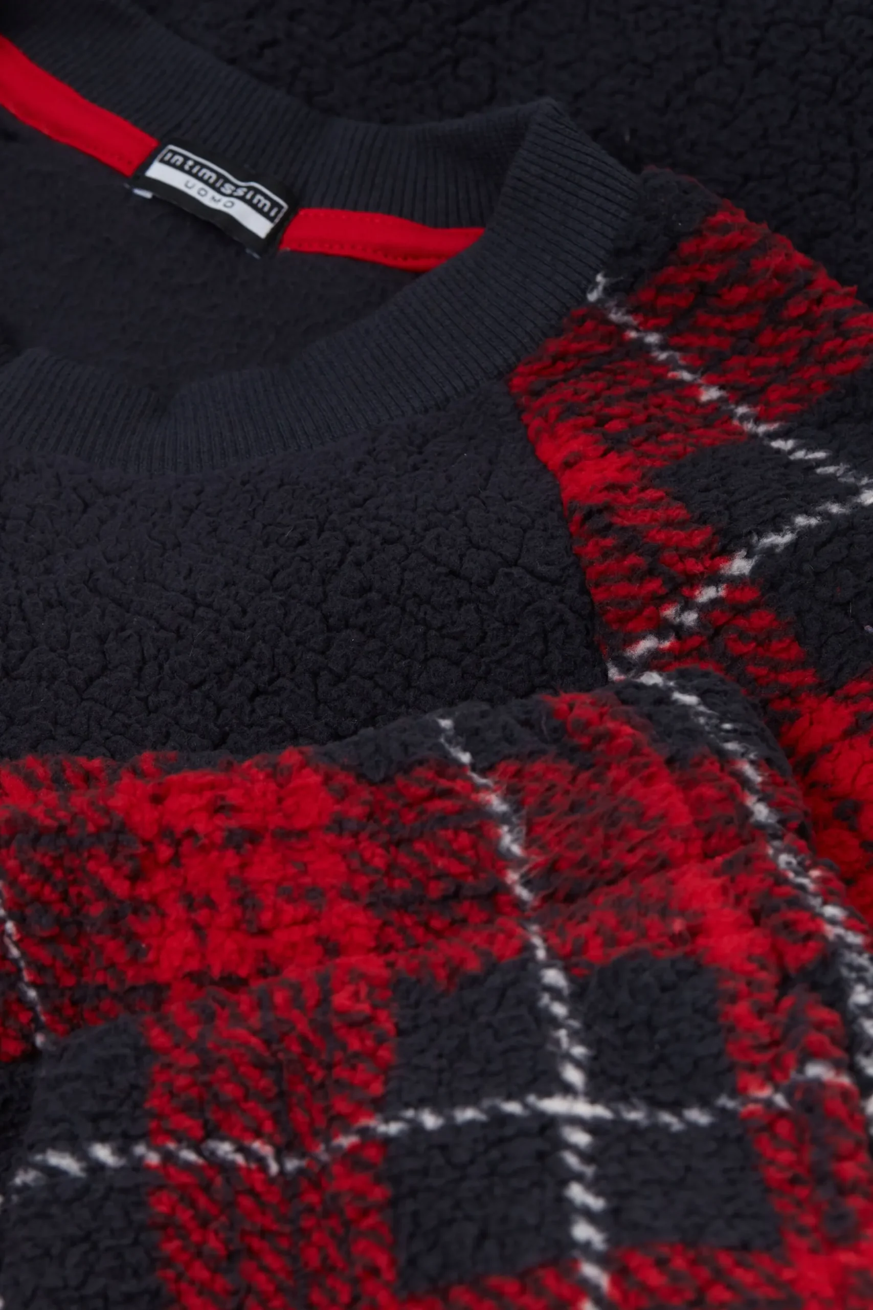 Lång pyjamas Teddy Tartan Rosso