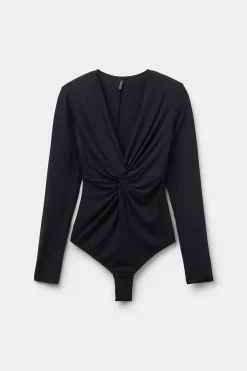 Långärmad body i modal Luxurious Leopard