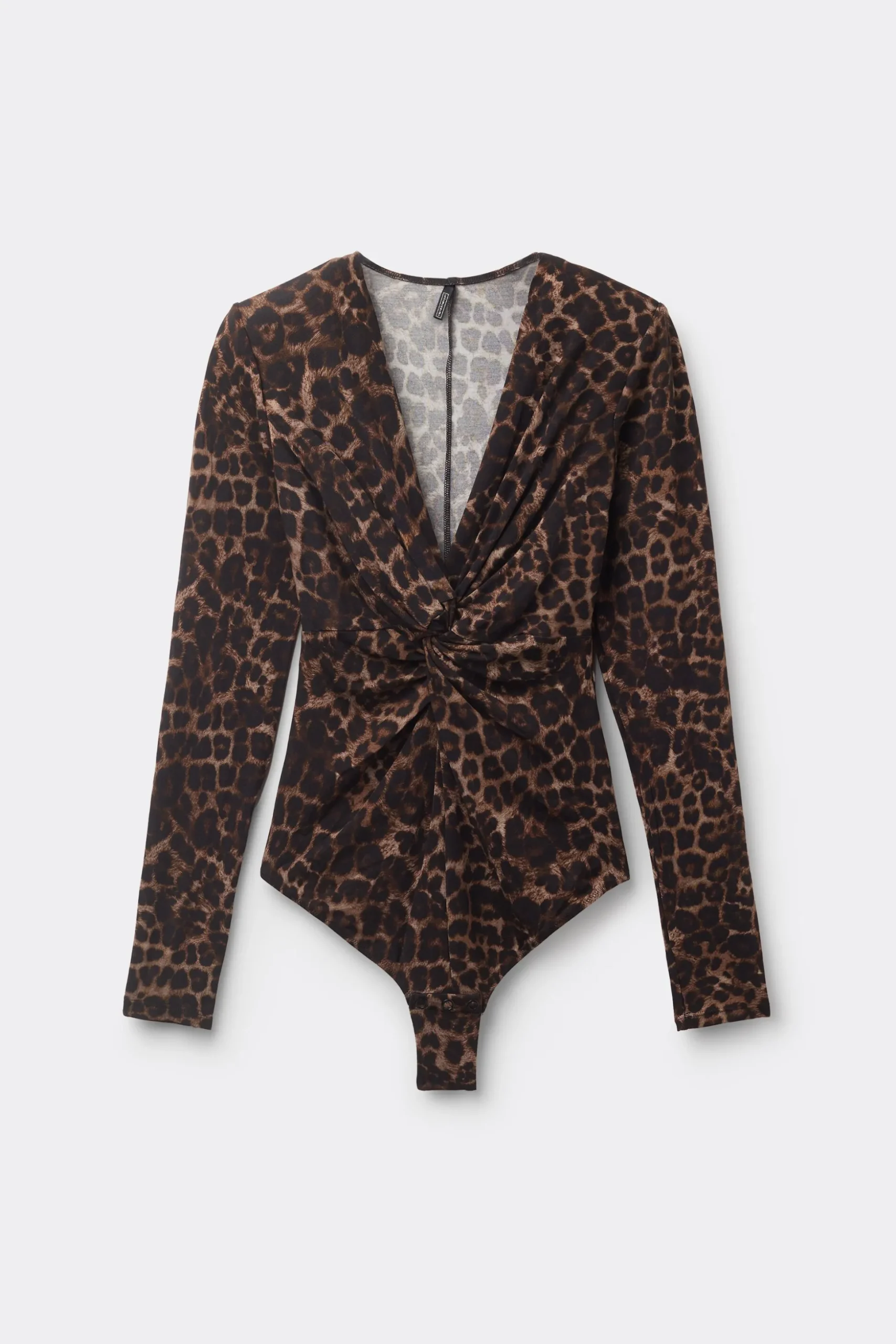 Långärmad body i modal Luxurious Leopard