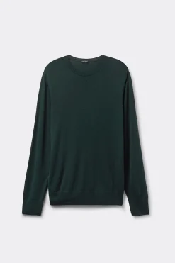 L&aring;ng&auml;rmad stickad tr&ouml;ja med rund krage
