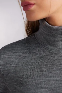 L&aring;ng&auml;rmad tr&ouml;ja med h&ouml;g krage Wool & Cotton