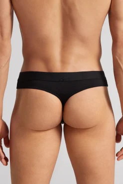 Men's Microfibre stringkalsonger med logotyp
