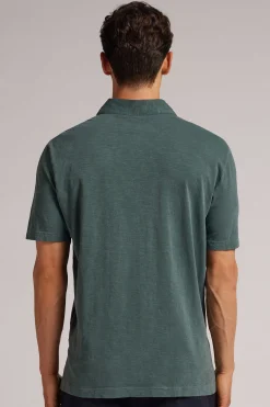 Pikétröja med kort ärm Washed Collection i bomull