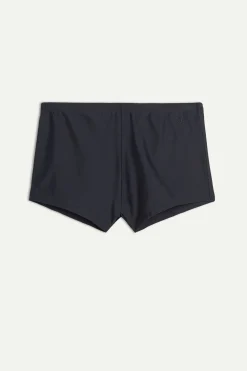 Plain Square-Cut Swim Trunks