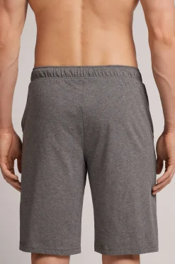 Shorts i bomull med veck