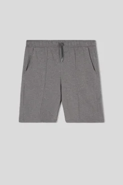 Shorts i bomull med veck