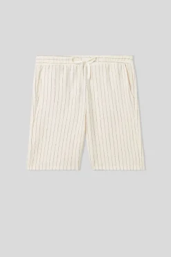 Shorts i plysch med vertikala r&auml;nder
