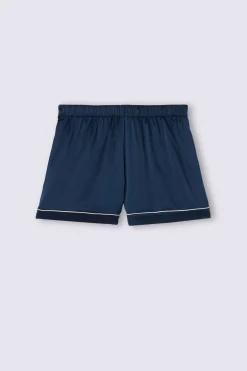 Shorts i silke med profil i kontrastfärg