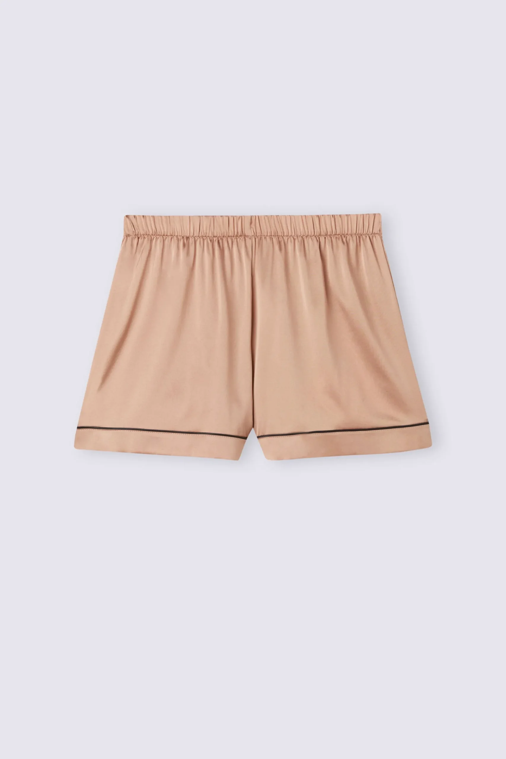 Shorts i silke med profil i kontrastfärg