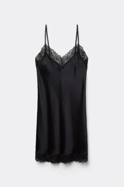 Silk Slip med spetsdetalj