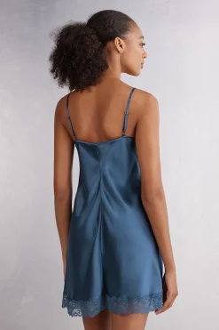 Silk Slip med spetsdetalj