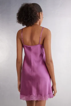 Silk Slip med spetsdetalj