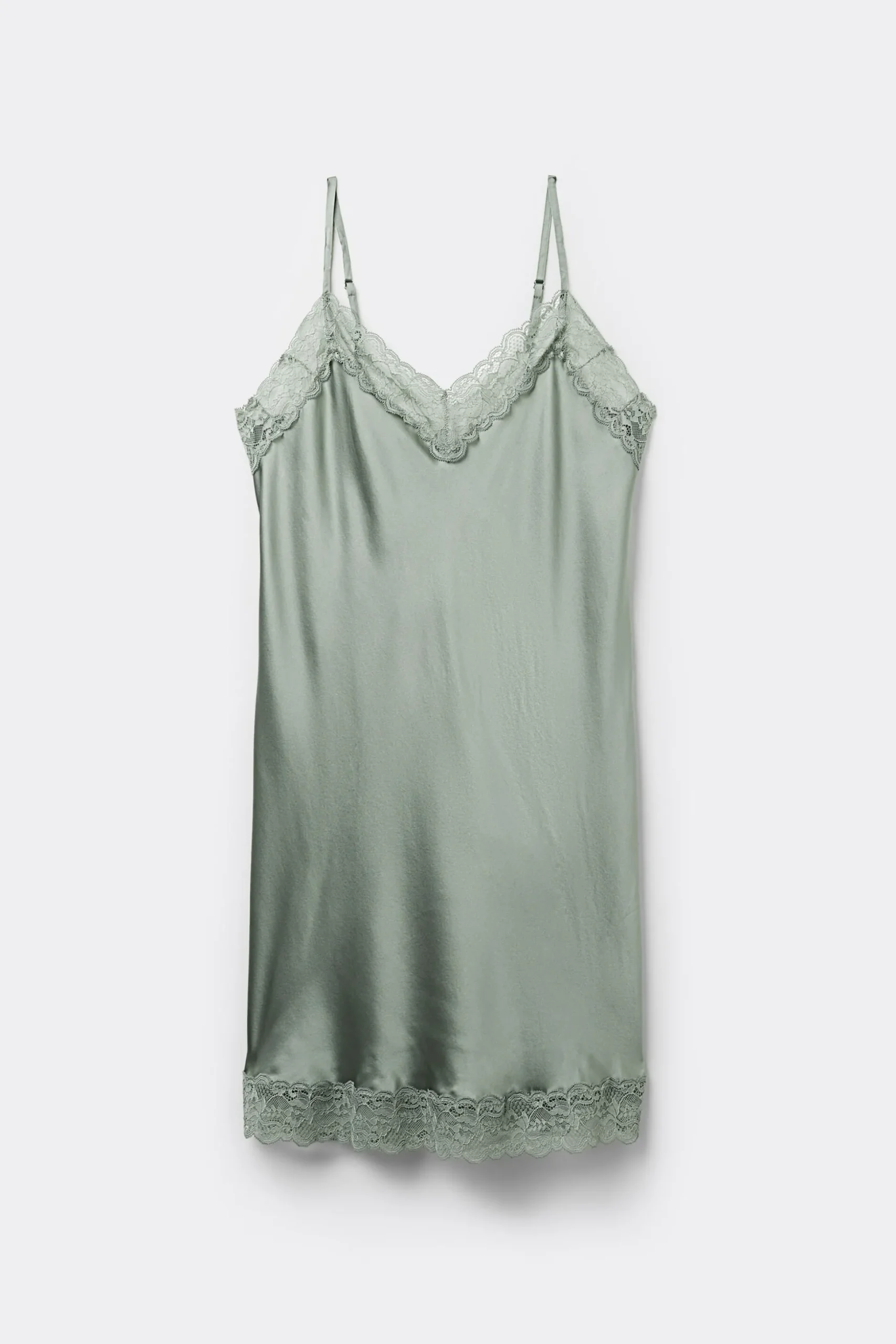 Silk Slip med spetsdetalj