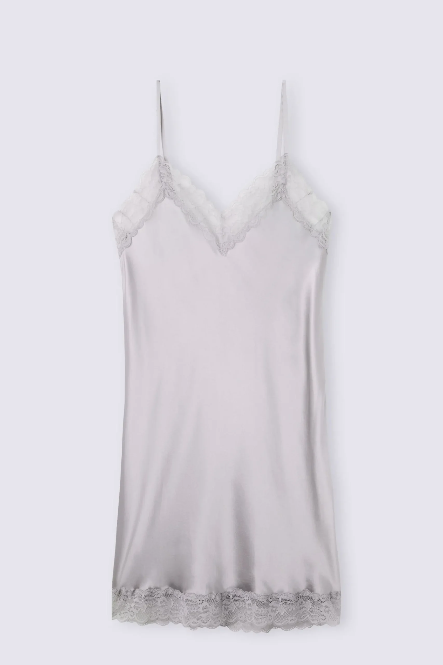 Silk Slip med spetsdetalj