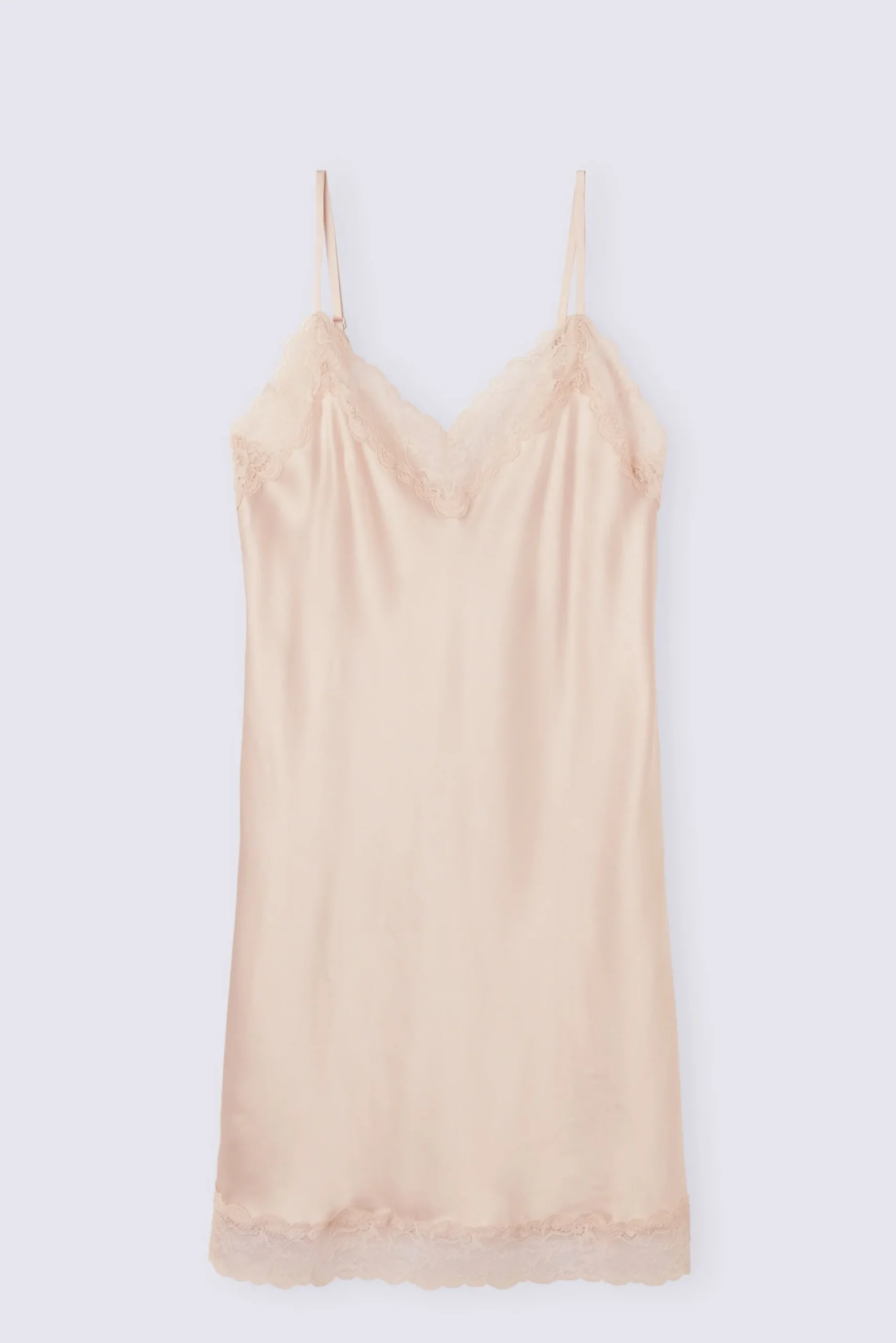 Silk Slip med spetsdetalj