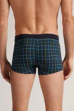 Smårutiga boxershorts i bomull Natural Fresh