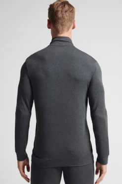 Sweatshirt med dragkedja i siden och modal