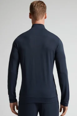 Sweatshirt med dragkedja i siden och modal