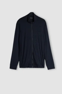 Sweatshirt med dragkedja i siden och modal