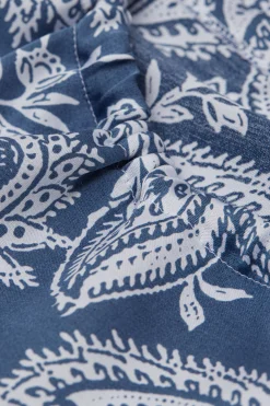 Topp i viskossatin Flower Paisley