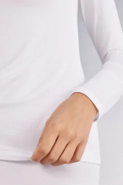 Tröja med lång ärm och båtringning i mikromodal