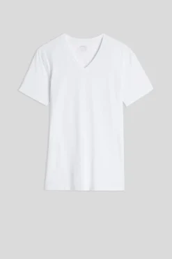 T-shirt med V-ringad hals i Superior-bomullsstretch