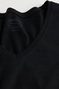 T-shirt med V-ringad hals i extra fin Superior-bomull