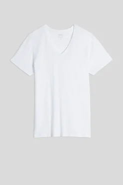 T-shirt med V-ringad hals i extra fin Superior-bomull