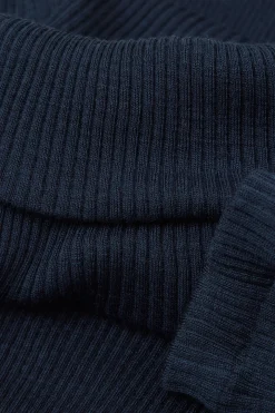 Tubular topp med l&aring;ng &auml;rm och h&ouml;g hals i ull och siden