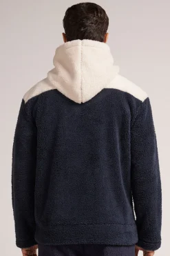 Tv&aring;f&auml;rgad sweatshirt med teddyeffekt och dragkedja